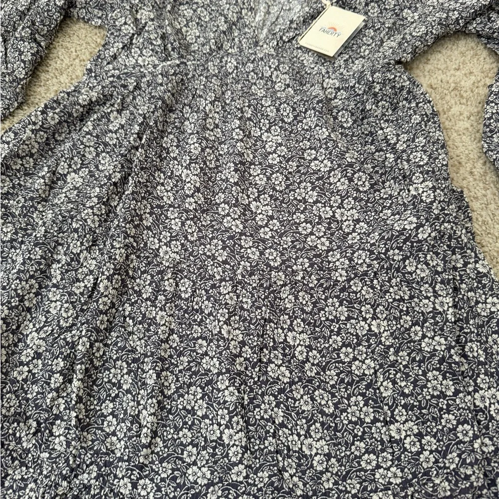 NWT Faherty Sirene Floral Long Sleeve Dress Boho With Pockets Size XS - Picture 3 of 3